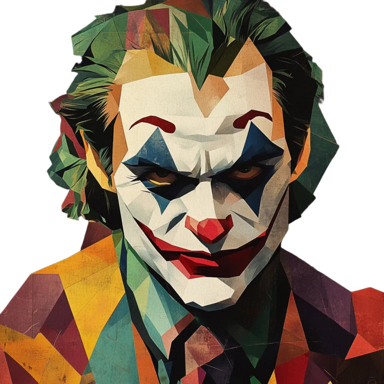 Cubist Joker Art Vinyl Car Decal Sticker – Waterproof & UV-Resistant 8"