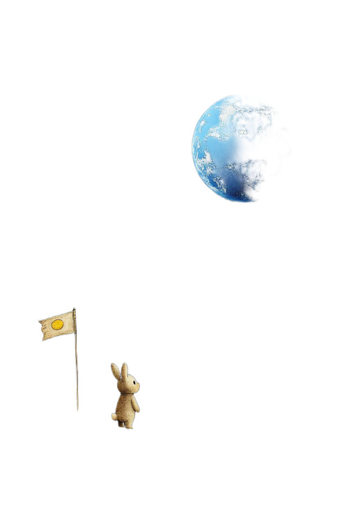 Moon Bunny Gazing Vinyl Car Decal Sticker – Waterproof & UV-Resistant 8"