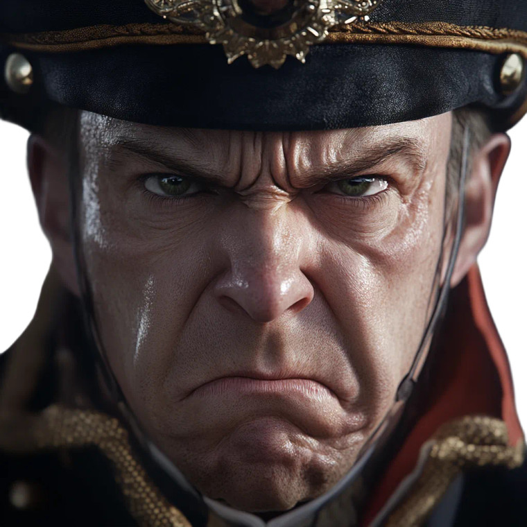 Angry Admiral Nelson Vinyl Car Decal Sticker – Waterproof & UV-Resistant 8"