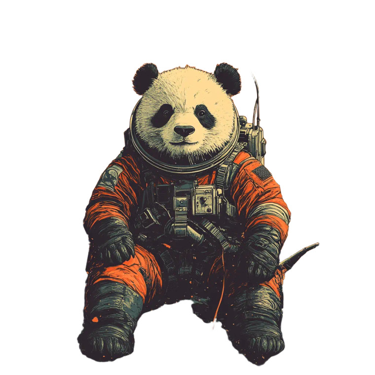 Astronauts Pandas Mars Vinyl Car Decal Sticker – Waterproof & UV-Resistant 8"