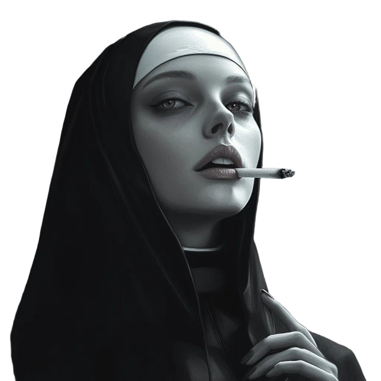 Demonic Nun Vinyl Car Decal Sticker – Waterproof & UV-Resistant 8"