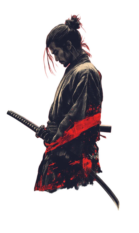 Samurai Death Look Vinyl Car Decal Sticker – Waterproof & UV-Resistant 8"