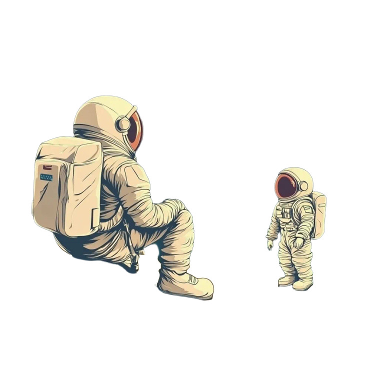 Astronauts On Moon Vinyl Car Decal Sticker – Waterproof & UV-Resistant 8"