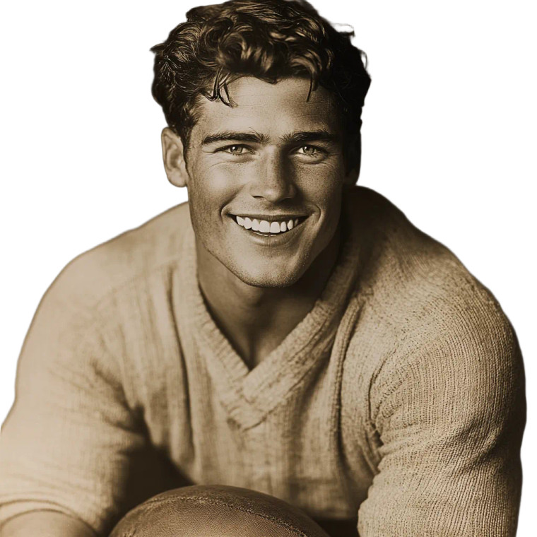 1920S Rugby Player Vinyl Car Decal Sticker – Waterproof & UV-Resistant 8"