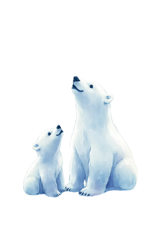 Polar Bear Duo Vinyl Car Decal Sticker – Waterproof & UV-Resistant 8"