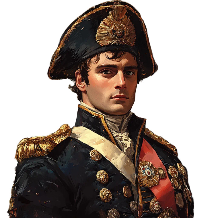 Modern Napoleon Portrait Vinyl Car Decal Sticker – Waterproof & UV-Resistant 8"