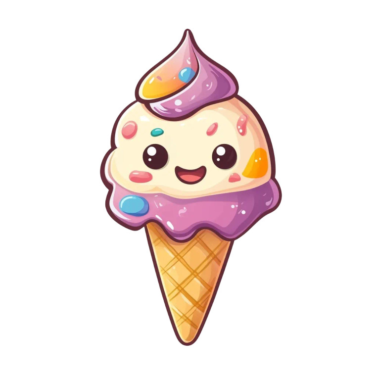 Cute Ice Cream V5 Vinyl Car Decal Sticker – Waterproof & UV-Resistant 8"