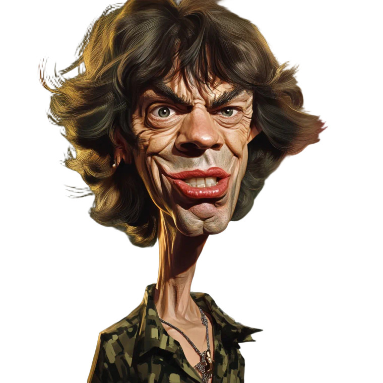 Mick Jagger Caricature V2 Vinyl Car Decal Sticker – Waterproof & UV-Resistant 8"