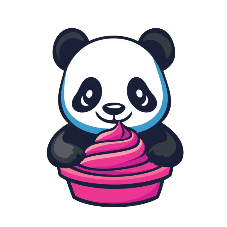 Panda Ice Cream Logo Vinyl Car Decal Sticker – Waterproof & UV-Resistant 8"