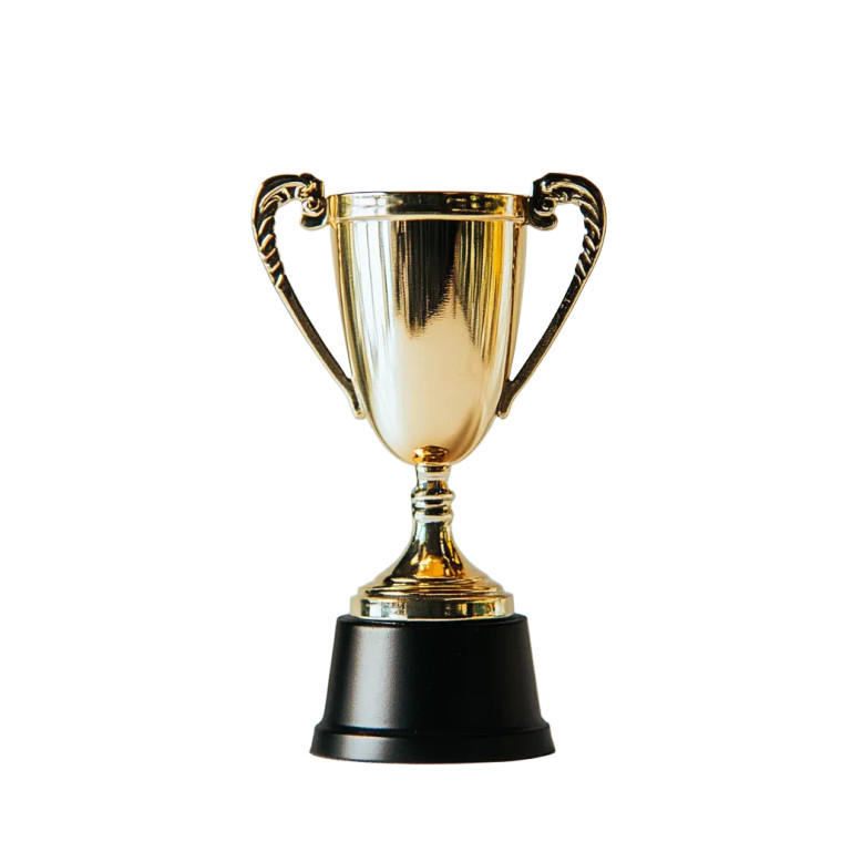 Gold Victory Trophy Vinyl Car Decal Sticker – Waterproof & UV-Resistant 8"