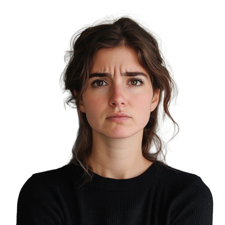 Unhappy Woman Vinyl Car Decal Sticker – Waterproof & UV-Resistant 8"