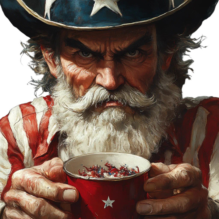 Uncle Sam Eats Vinyl Car Decal Sticker – Waterproof & UV-Resistant 8"