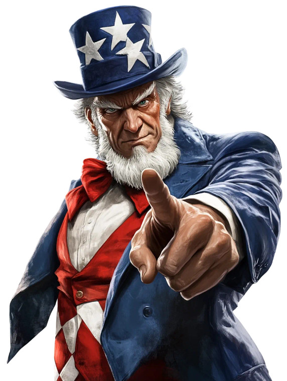 Uncle Sam V10 Vinyl Car Decal Sticker – Waterproof & UV-Resistant 8"