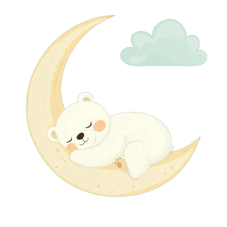 Sleeping Baby Bear Vinyl Car Decal Sticker – Waterproof & UV-Resistant 8"