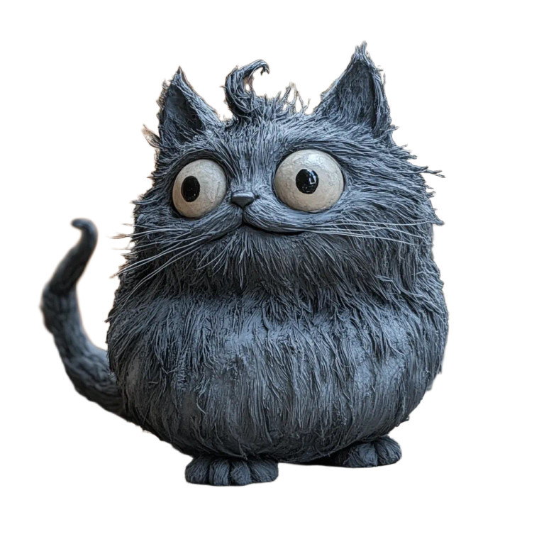 Spooky Clay Cat Vinyl Car Decal Sticker – Waterproof & UV-Resistant 8"