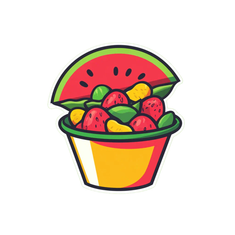 Watermelon Fruit Logo Vinyl Car Decal Sticker – Waterproof & UV-Resistant 8"