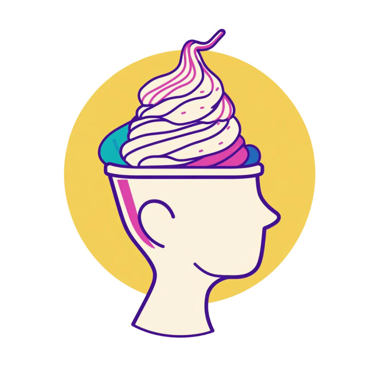 Frozen Yogurt Head Vinyl Car Decal Sticker – Waterproof & UV-Resistant 8"