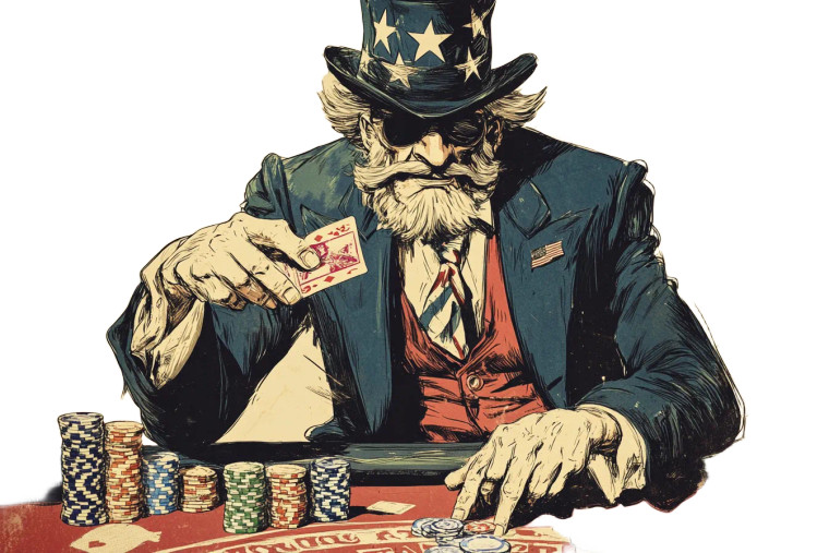 Uncle Sam Gambles Vinyl Car Decal Sticker – Waterproof & UV-Resistant 8"