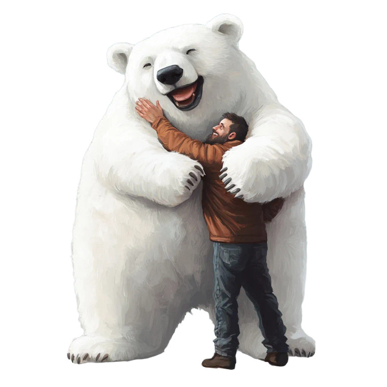 Happy White Bear Vinyl Car Decal Sticker – Waterproof & UV-Resistant 8"