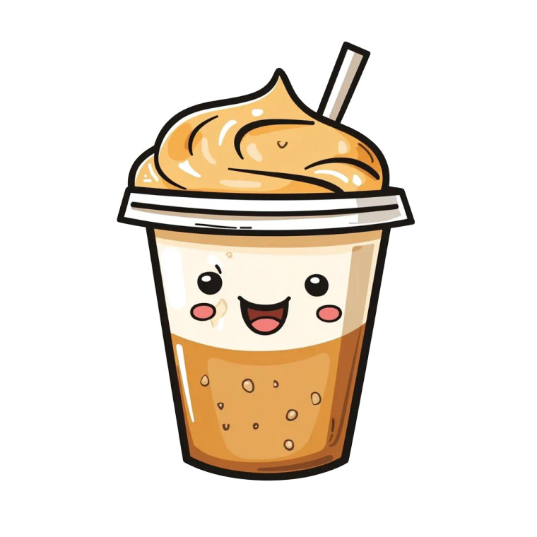 Kawaii Iced Coffee Vinyl Car Decal Sticker – Waterproof & UV-Resistant 8"