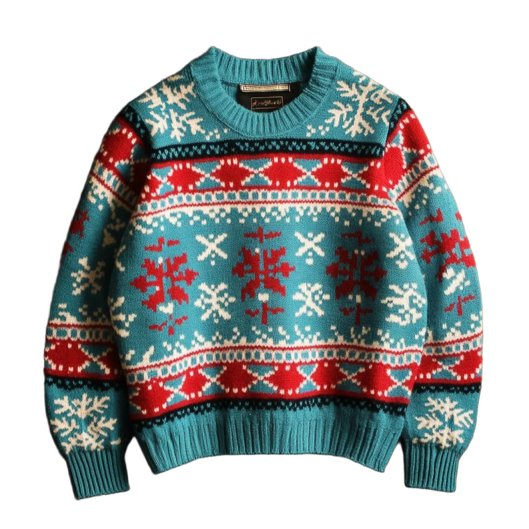 Turquoise Christmas Sweater Vinyl Car Decal Sticker – Waterproof & UV-Resistant 8"