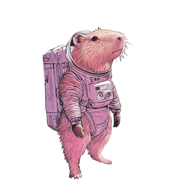 Space Capybara V2 Vinyl Car Decal Sticker – Waterproof & UV-Resistant 8"