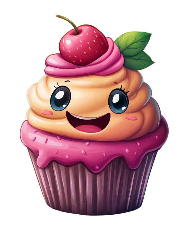 Kawaii Cupcake V3 Vinyl Car Decal Sticker – Waterproof & UV-Resistant 8"