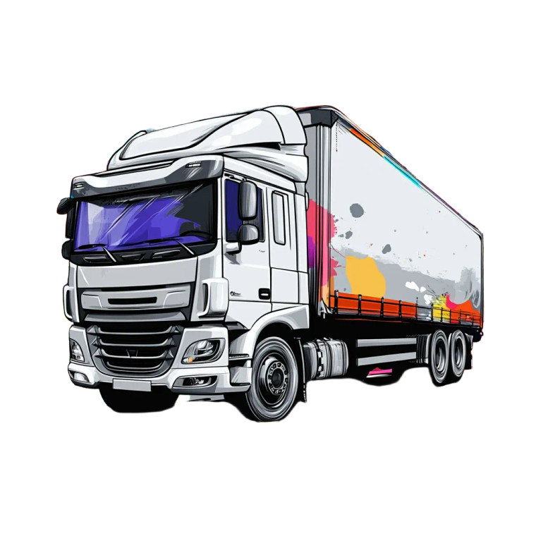 Logistic Lorry Design Vinyl Car Decal Sticker – Waterproof & UV-Resistant 8"