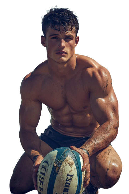 Rugby Player Beach Vinyl Car Decal Sticker – Waterproof & UV-Resistant 8"