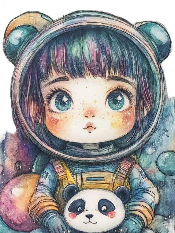 Space Fairytale Duo Vinyl Car Decal Sticker – Waterproof & UV-Resistant 8"