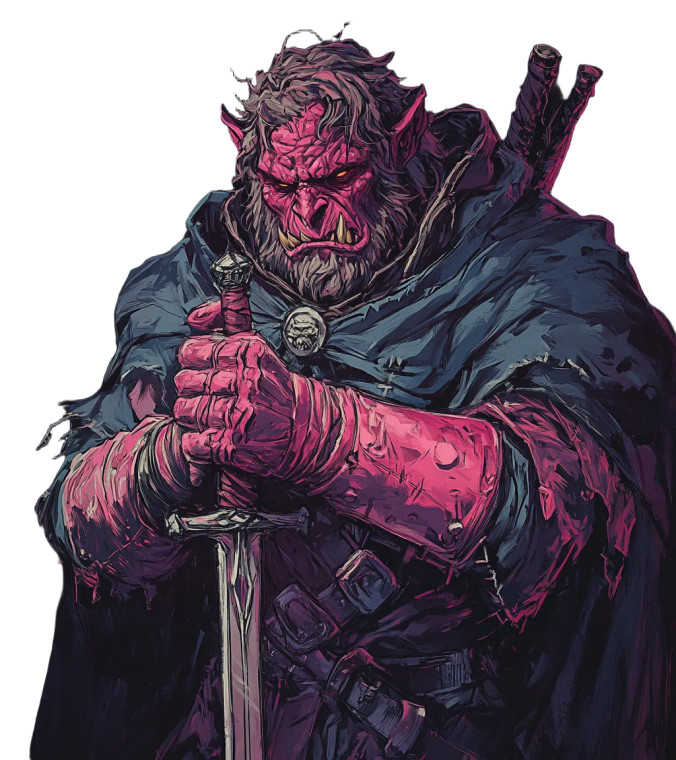 Angry Half-Orc Barbarian Vinyl Car Decal Sticker – Waterproof & UV-Resistant 8"