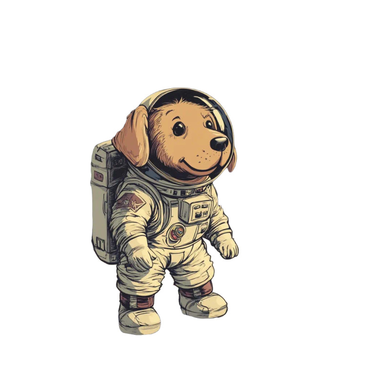 Space Dog Vinyl Car Decal Sticker – Waterproof & UV-Resistant 8"