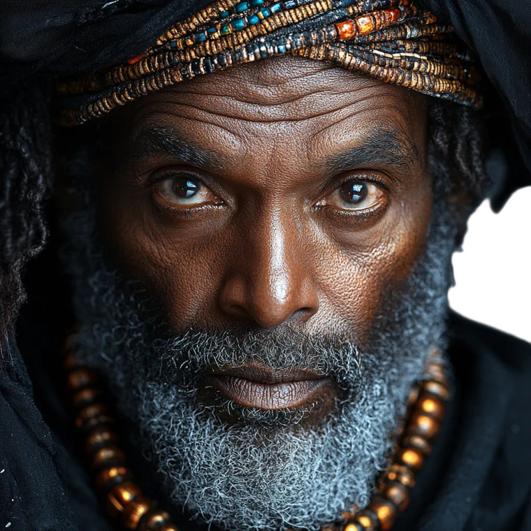 Elderly Black Portrait Vinyl Car Decal Sticker – Waterproof & UV-Resistant 8"