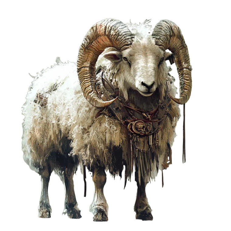 Barbarian Sheep Vinyl Car Decal Sticker – Waterproof & UV-Resistant 8"