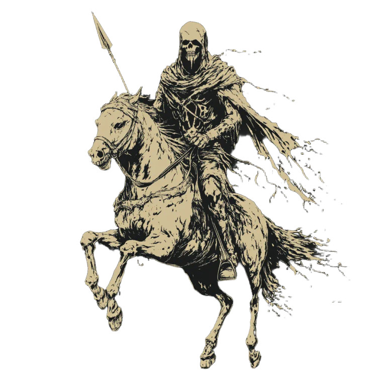 Undead Equestrian God Vinyl Car Decal Sticker – Waterproof & UV-Resistant 8"