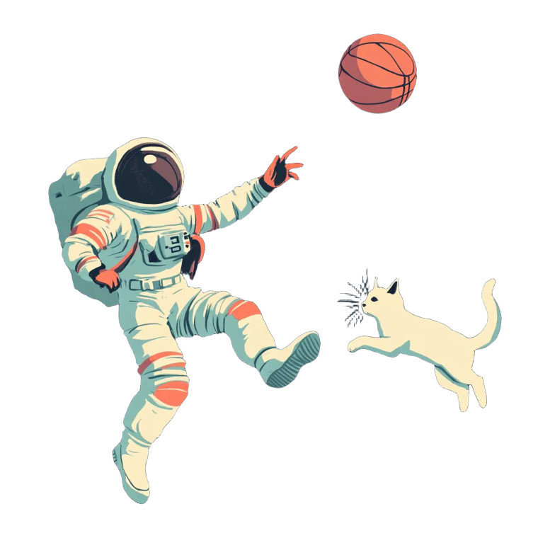Space Basketball Duo Vinyl Car Decal Sticker – Waterproof & UV-Resistant 8"