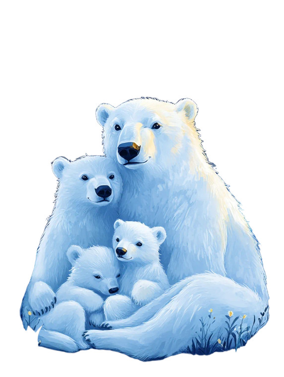 Polar Bear Family V2 Vinyl Car Decal Sticker – Waterproof & UV-Resistant 8"