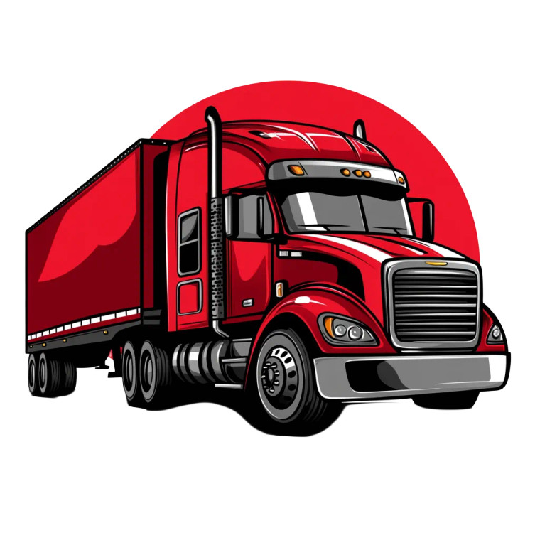Red Truck Logo V2 Vinyl Car Decal Sticker – Waterproof & UV-Resistant 8"