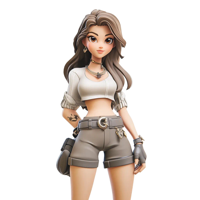 Playful Cartoon Girl Vinyl Car Decal Sticker – Waterproof & UV-Resistant 8"