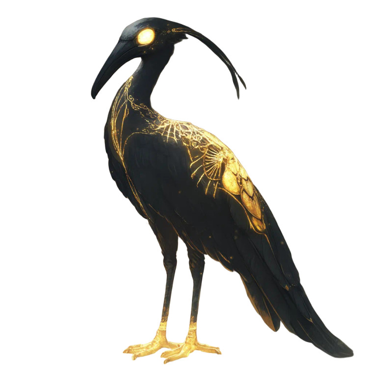 Sacred Ibis Glow Vinyl Car Decal Sticker – Waterproof & UV-Resistant 8"