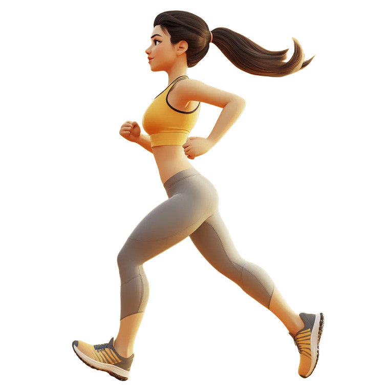 Running Fitness Woman Vinyl Car Decal Sticker – Waterproof & UV-Resistant 8"