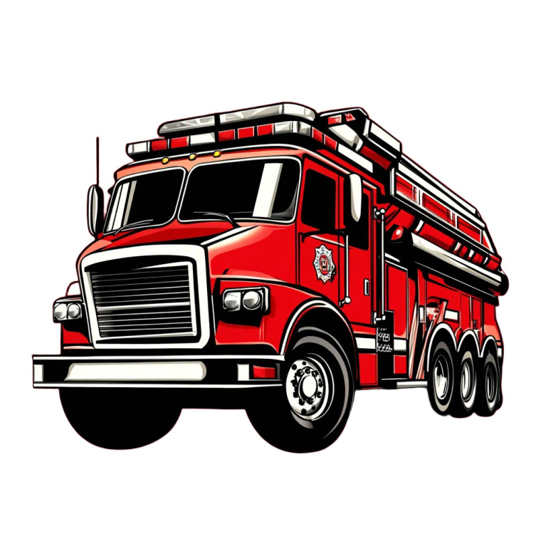 Firetruck Logo Vinyl Car Decal Sticker – Waterproof & UV-Resistant 8"