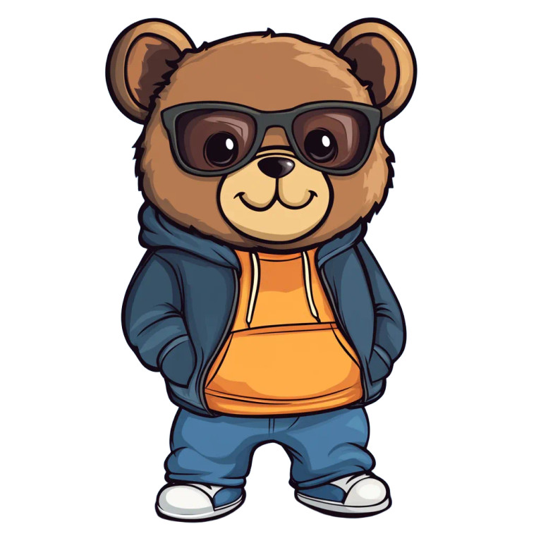 Cartoon Teddy Bear Vinyl Car Decal Sticker – Waterproof & UV-Resistant 8"