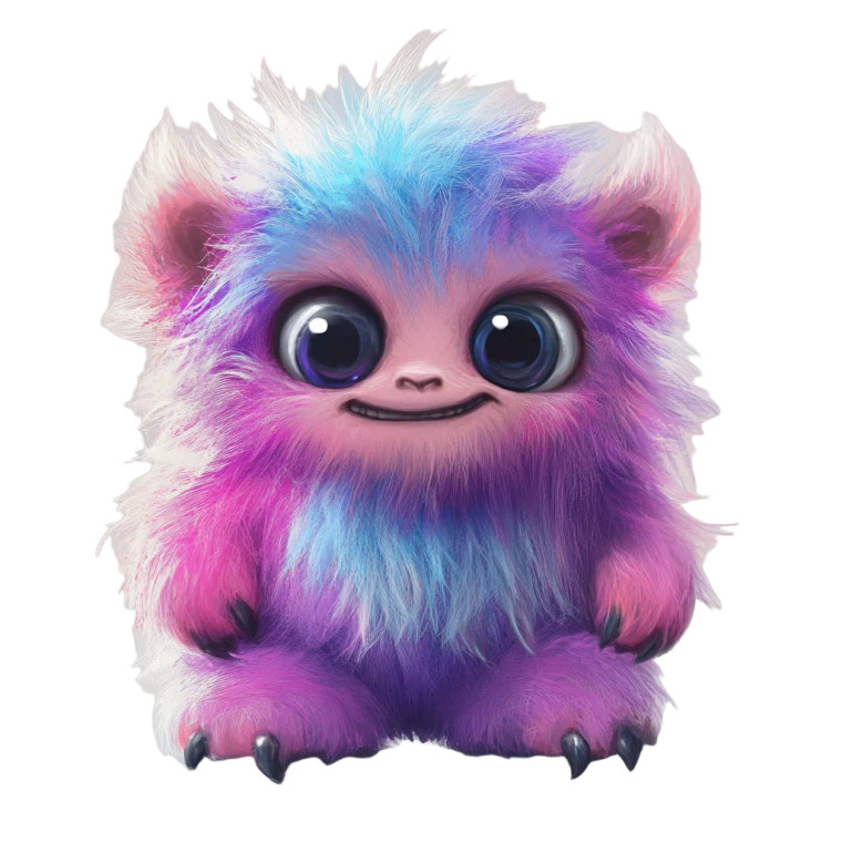 Fluffy Troll Monster Vinyl Car Decal Sticker – Waterproof & UV-Resistant 8"