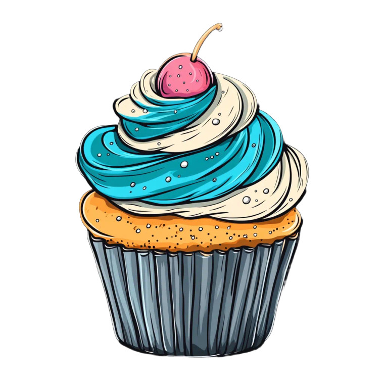 Colorful Cartoon Cupcake Vinyl Car Decal Sticker – Waterproof & UV-Resistant 8"