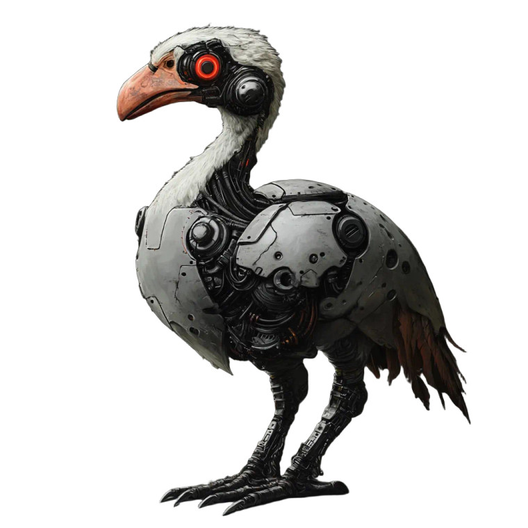Cyborg Dodo Art Vinyl Car Decal Sticker – Waterproof & UV-Resistant 8"