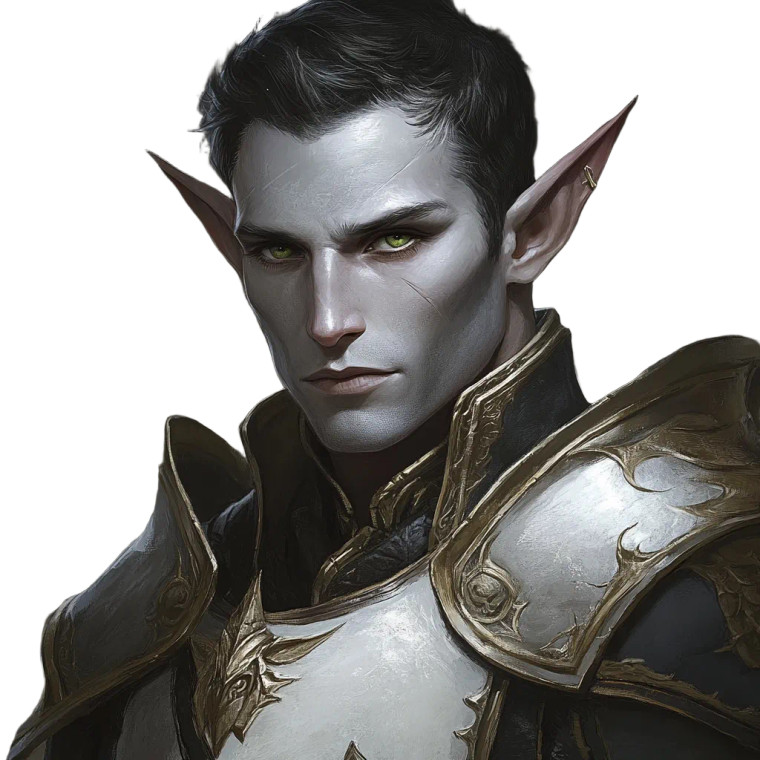 Gray Elf Knight Vinyl Car Decal Sticker – Waterproof & UV-Resistant 8"