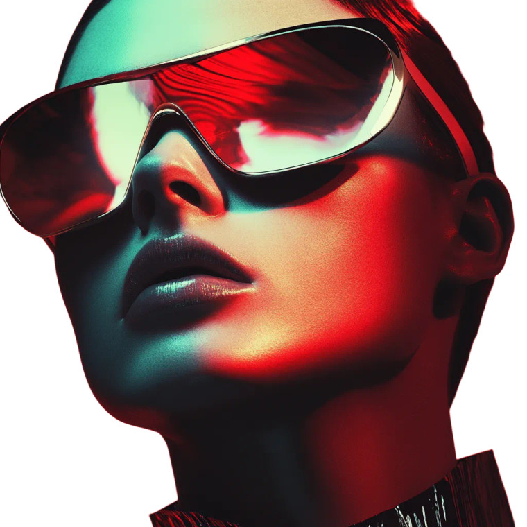 Futuristic Digital Portrait Vinyl Car Decal Sticker – Waterproof & UV-Resistant 8"