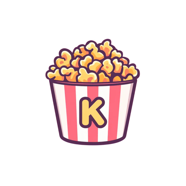 Stylized Popcorn Logo Vinyl Car Decal Sticker – Waterproof & UV-Resistant 8"