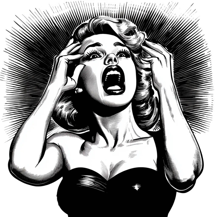 Screaming Blonde Bombshell Vinyl Car Decal Sticker – Waterproof & UV-Resistant 8"